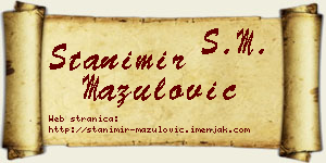 Stanimir Mazulović vizit kartica